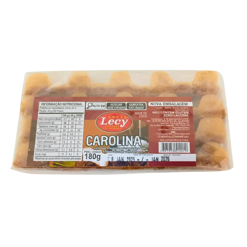 Doce Carolina Tablete Lecy 180g